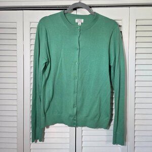 JCrew Factory Cardigan Soft Green Sz L